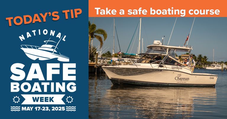 Graphic for National Safe Boating Week. 