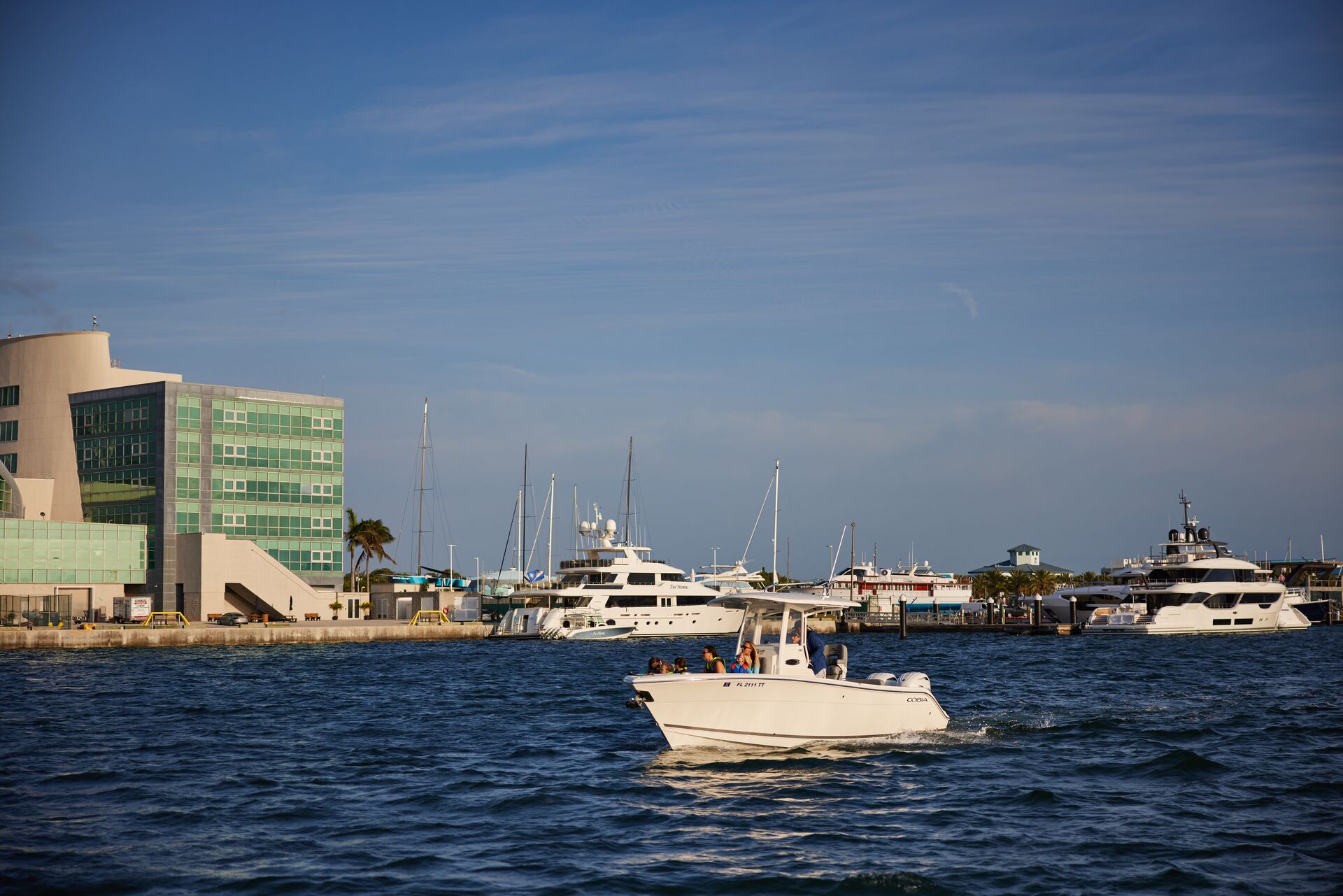 Boats on the water near harbor, what is a marine sanitation device concept. 