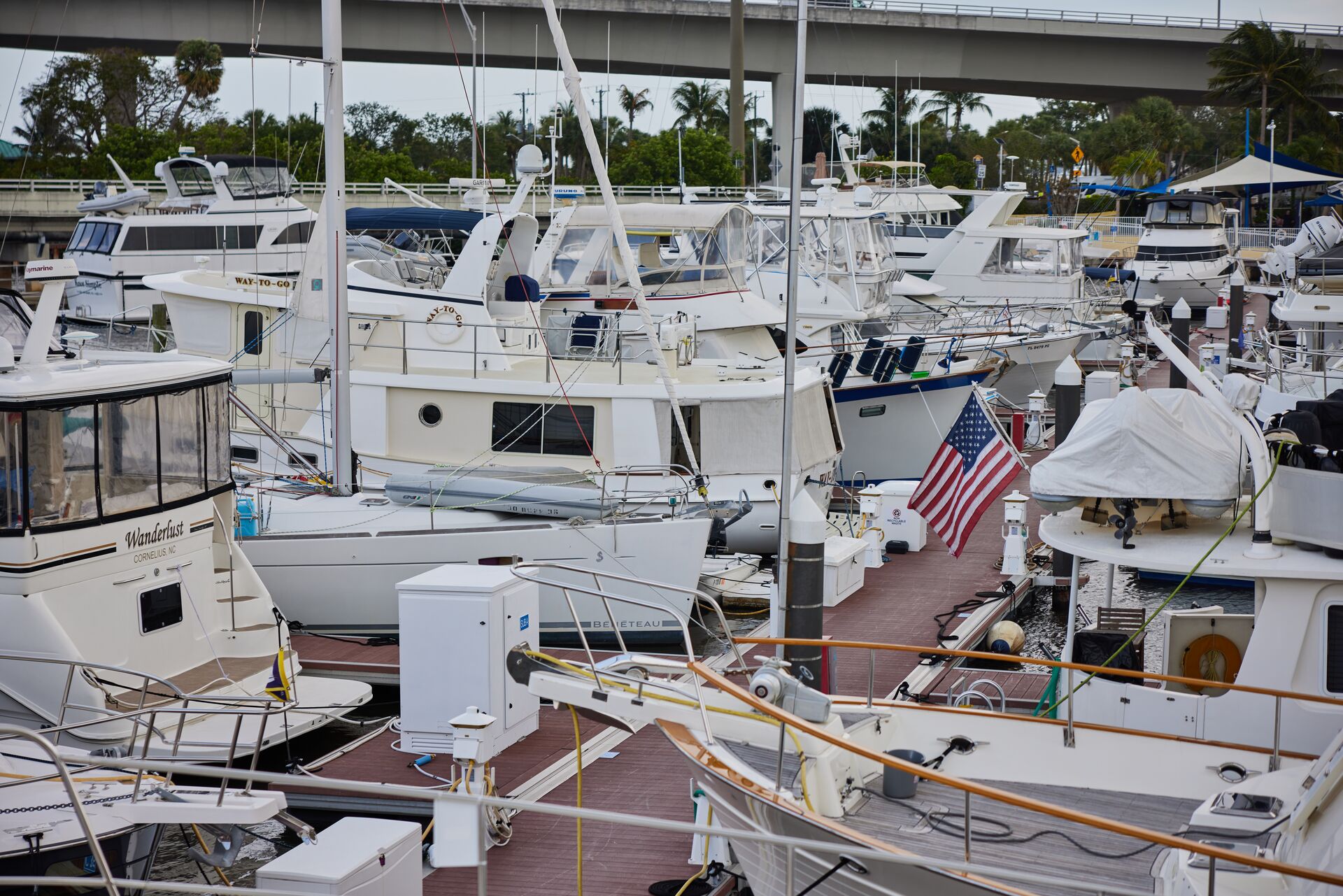 Many boats at the dock, do boats have VIN numbers concept. 