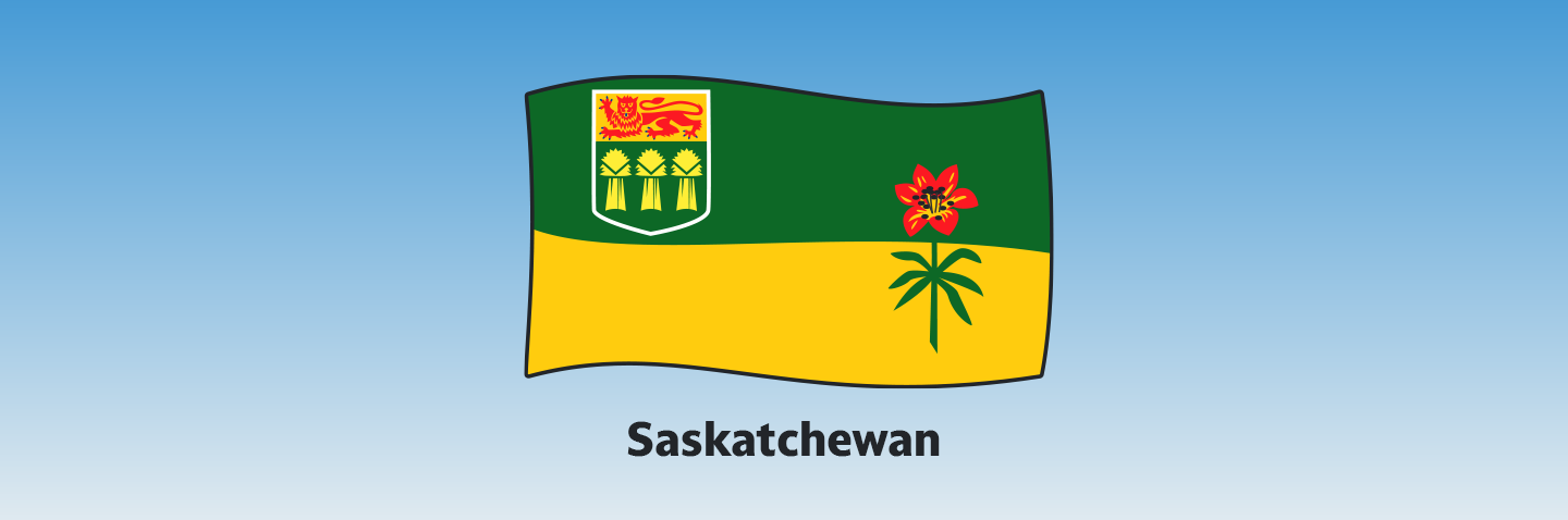Illustration of the Saskatchewan flag, get a boat license Saskatchewan concept. 
