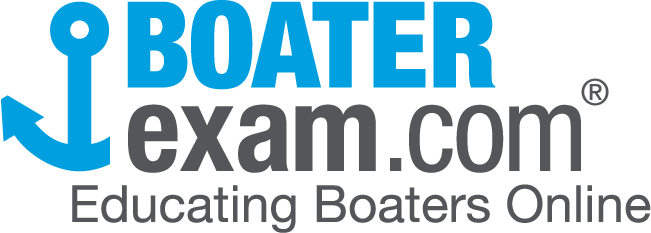 BOATERexam logo on white background, boater education concept.
