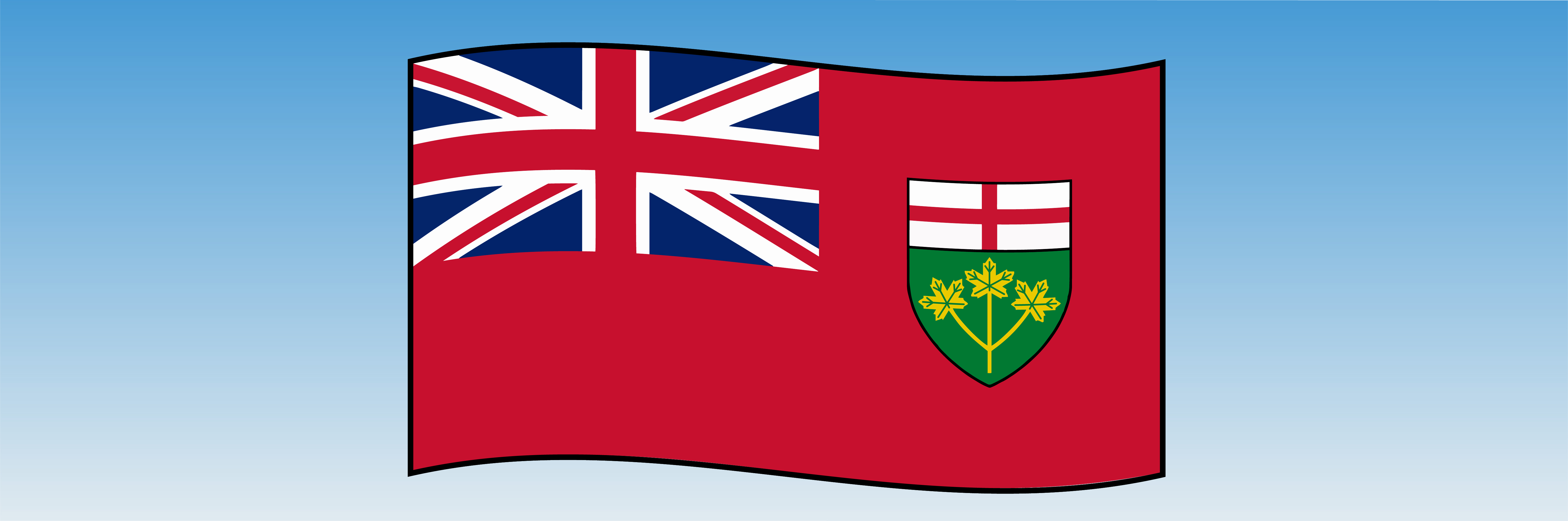 Illustration of the Ontario province flag. 