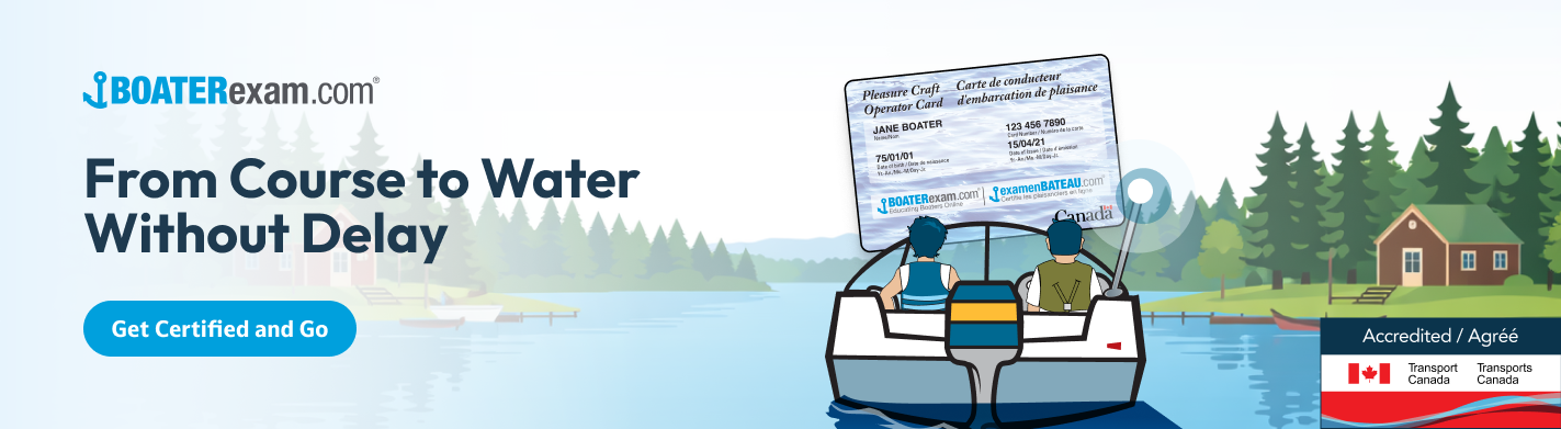 Graphic as a CTA with text "from course to water without delay."