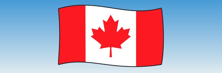 Illustration of the Canadian flag, boating certification Canada concept.