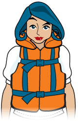 illustration of a Type I life jacket. 