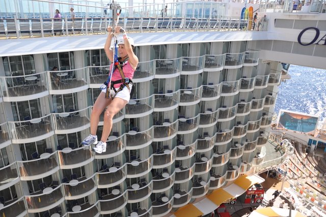 Zip line accross the ship